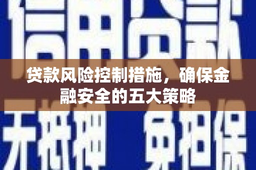 米易贷款风险控制措施，确保金融安全的五大策略