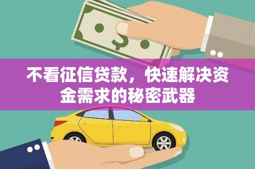 米易不看征信贷款，快速解决资金需求的秘密武器