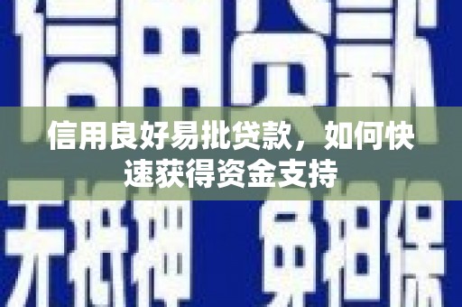 米易信用良好易批贷款，如何快速获得资金支持